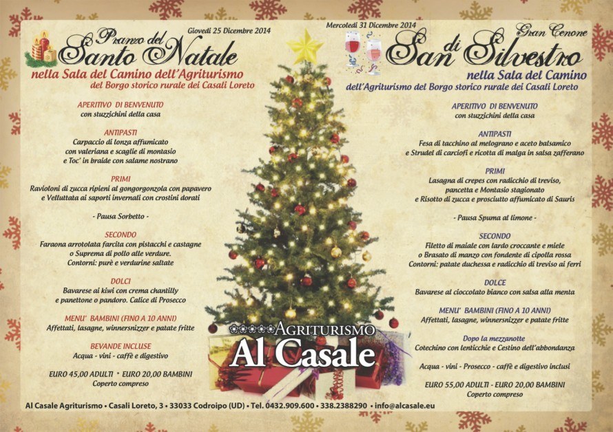 Pranzo Di Natale E Cenone Di San Silvestro Agriturismo Al Casale